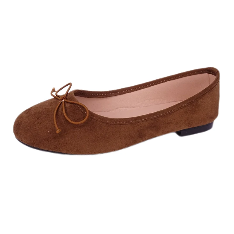 Casual damesschoenen met ballet platte strik