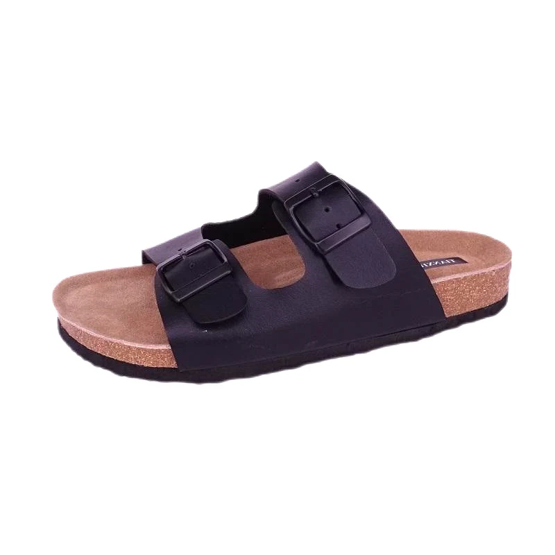 Damesvoetbed-sandalen met aangepaste gesp